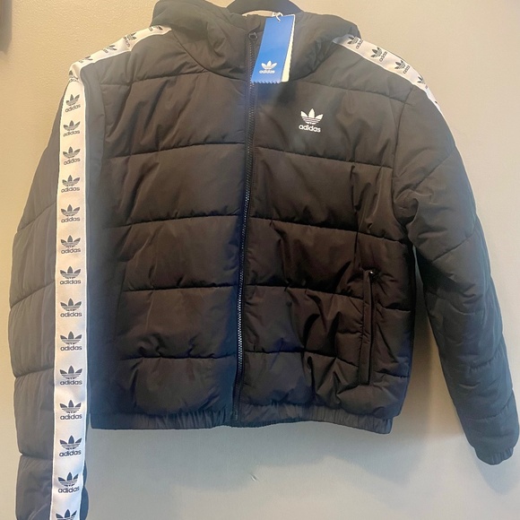 Adidas Originals Womens Winter Zip Up Hooded Cropped Jacket S - Picture 1 of 4